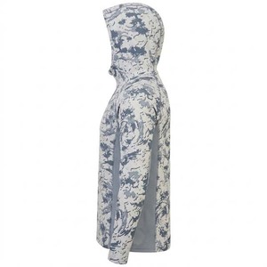 Camisa de pesca unisex con capucha y estampado de camuflaje, manga larga, con protección anti-UV UPF 50, para adultos. - Product Image 2