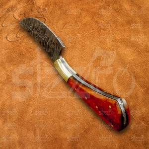 OEM Custom Handmade Damascus Steel Hunting Skinner Full Tang Fixed Blade Color Bone Handle Camping Outdoor Tactical Knife - Product Image 4