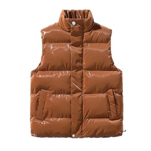 Winter <b>Mens</b> Warm Down Vests Man Shiny Stand Collar Windbreaker Padded Waistcoats Outdoor <b>Men</b> <b>Thermal</b> Loose Solid Color Regular - Product Image 2