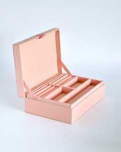 Modern Luxury Circular Pattern Rectangle Shape Travel Jacquard Embroidery <b>Jewelry</b> <b>Box</b> Portable Metal <b>Lock</b> Jewellery Storage - Product Image 3