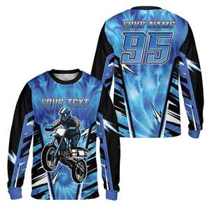 Camiseta Personalizada de Motocross para Jóvenes y Adultos, Manga Larga, Nombre y Número del Piloto Personalizados, Jersey de Carreras 3D para Motocross, MX, ATV, Enduro, OEM - Product Image 3