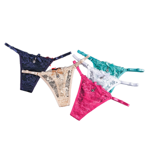 Culotte string en coton de luxe, dentelle découpée, taille basse, tricotée, séduction, pour femme, vente en gros - Product Image 3