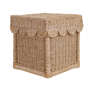 Panier de rangement en rotin tressé vintage de haute qualité, écologique, boîte carrée avec couvercle festonné, décoration de table, utilisation multifonctionnelle au bureau - Product Image 1