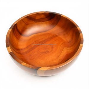 Bol en bois d'acacia artisanal rustique de qualité supérieure Bol de service en bois de style religieux pour le stockage des aliments et la décoration de la maison - Product Image 3