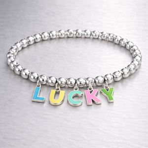 Regalos para niñas y mujeres, pulseras de cuentas metálicas personalizadas con dijes, a la moda. - Product Image 1