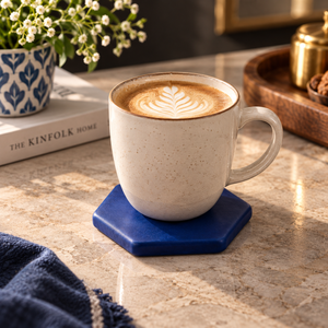 Juego de Posavasos Hexagonales de Resina Epoxi para Tazas de Té, Café y Tazas |   Posavasos Azules para Mesa de Comedor, Decoración para el Hogar y la Oficina, y Regalo para Mesa - Product Image 3