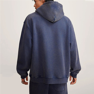 Sweat-shirts unis en molleton de coton épais, style streetwear délavé, pour hommes, à prix abordable - Product Image 4