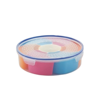 Organisateur d'assaisonnements rond en plastique avec 7 compartiments et cuillère, récipient de rangement hermétique pour herbes et condiments