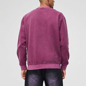 Sweat-shirt pour homme de haute qualité, col rond, violet, coupe classique, imprimé lettres sur le devant, vêtement décontracté pour l'automne, 100% coton, tricoté - Product Image 2