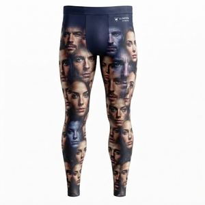 Leggings pour hommes de qualité supérieure, en spandex/polyester, séchage rapide, respirants, fermeture à cordon, personnalisables, élégants, confortables, durables - Product Image 1