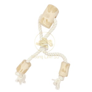 Palillos para masticar perros de madera de café vietnamita, juguete de cuidado Dental de felpa elegante, cuerda sostenible, cachorros juguetones HOANGLINHSG - Product Image 3