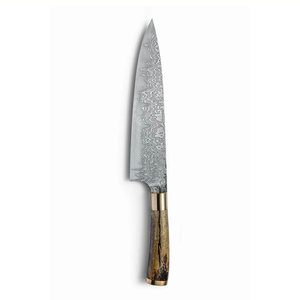 Damascus Kitchen <b>Knife</b> Olive Wood <b>Handle</b> - Product Image 1