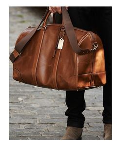 Sac de voyage unisexe vintage en cuir 20-35L avec fermeture éclair, sangle réglable, grande capacité, noir, pour rangement de voyage - Product Image 5
