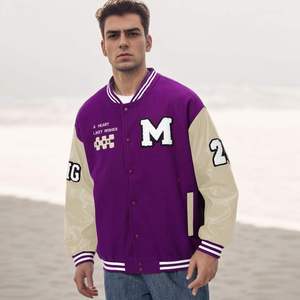 Custom Varsity <b>Jacket</b> <b>Men</b>’s Letterman <b>Jacket</b> Baseball Bomber <b>Jacket</b> College Streetwear <b>Jacket</b> OEM ODM Wholesale Manufacturer - Product Image 2