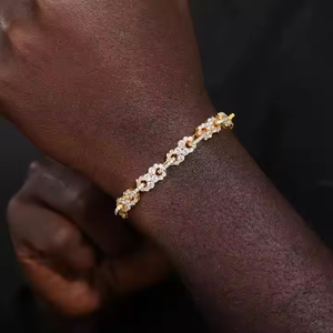 Pulsera Unisex de Plata de Ley 925 de Alta Gama, Completamente Adornada con Diamantes Creados en Laboratorio, Corte Brillante, Piedras Multicolores, Joyería Moderna de Estilo Hip Hop - Product Image 3