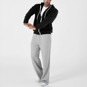 OEM Wholesale Stylish Men's Custom Logo Zip-Up <b>Hoodie</b> with Thick <b>String</b> 100% Cotton Windproof & Breathable - Product Image 5