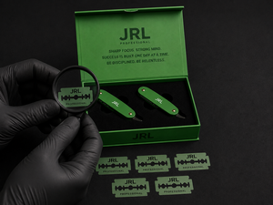 Jrl มีดโกนหนวดตรงสแตนเลสแม่เหล็กสีทองอุปกรณ์โกนหนวดออกแบบโลโก้ได้ตามต้องการ - Product Image 4