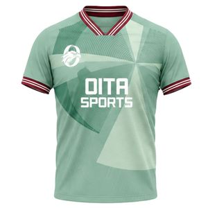 เสื้อฟุตบอลสีเขียวมิ้นท์สำหรับผู้ชายเสื้อฟุตบอลแขนสั้นชุดทีมมืออาชีพชุดกีฬาน้ำหนักเบาสำหรับฝึกซ้อม - Product Image 1