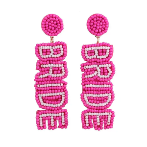 Pendientes con cuentas para mujer, letra H, patrón de estrella, azul, naranja, estilo étnico, joyería de moda - Product Image 3