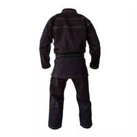 Kimono de BJJ Negro para Hombre, Uniforme de Judo y Karate de Algodón, Corte Holgado, Transpirable, Antiarrugas, Bordado, 440g, Teñido Liso, para Artes Marciales