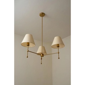 Assured Quality Minimalist Brass <b>Ceiling</b> Pendant <b>Light</b> With Three White Shades Modern Chandelier Lighting Fixture - Product Image 4