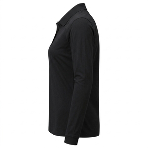 Women's Long Sleeve Solid Black for <b>Shirt</b> Casual Knitted Breathable Polyester/Cotton Canvas Full Sleeve Regular Length - Product Image 3
