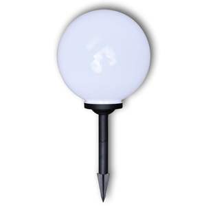 Juego de 2 luces de jardín con forma de bola, blancas y brillantes, con tubo negro de plástico PP, iluminación elegante para jardín - Product Image 4