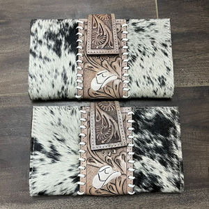 Portefeuille à deux volets bloquant la RFID pour femmes porte-cartes en cuir de vachette usiné à la main Long portefeuille marque pochette de luxe sac à main - Product Image 4