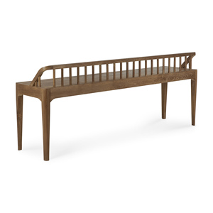 Banco Moderno de Madera de Teca con Respaldo de Perfil Bajo - Product Image 2
