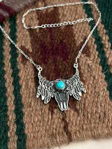 Kingman Turquoise <b>Statement</b> <b>Necklace</b> Handmade Sterling Silver Natural Gemstone Boho Southwestern Jewelry Third Party Certified - Product Image 4