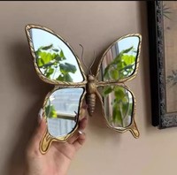 Miroir mural en verre papillon Art Empire Exports, design artistique fait main, épaisseur 4 mm, bord poli, sans électricité, décoratif