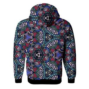 Geometric <b>Pattern</b> Hooded Pullover Sweatshirt Men's Sublimation Printed <b>Knitted</b> Polyester Autumn Streetwear Style - Product Image 2