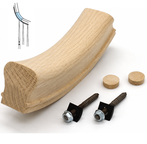 ฝาครอบปลายราวบันไดไม้พร้อมสกรูและแหวนรองสำหรับติดผนัง ดีไซน์แบบชนบท - Product Image 1