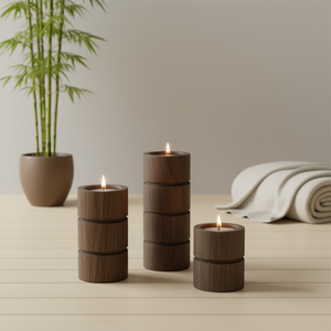Brûleur d'encens et diffuseur d'aromathérapie en bambou artisanal écologique avec parfum aromatique, origine Inde, supports décoratifs - Product Image 2
