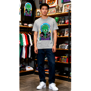 เสื้อยืดคอตตอน 100% ทรงหลวม พิมพ์ลายดิจิทัล สำหรับผู้ชายและผู้หญิง ไซส์พลัส รุ่นใหม่ประจำฤดูร้อน - Product Image 4