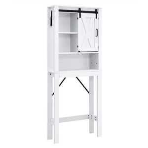 Moderno Gabinete de Almacenamiento para Baño de Madera con Puerta Corredera Estilo Granero y Estantes Ajustables - Product Image 3