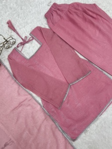 NUEVO TRAJE FARSHI SALWAR ESPECIAL DE TELA DE SEDA CRUNCHY CON TRABAJO SIROSKI EN LA PARTE SUPERIOR Y CONJUNTO DUPPTA LISTO PARA USAR PARA FIESTAS ESTILO MODERNO - Product Image 5