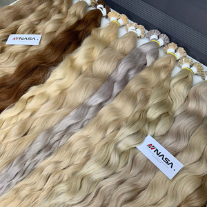 Extensions de cheveux ondulés en vrac à prix de gros, toutes couleurs, 6-30 pouces, cheveux humains vierges vietnamiens, 100g, extensions à pointe plate Nasa Hair - Product Image 1
