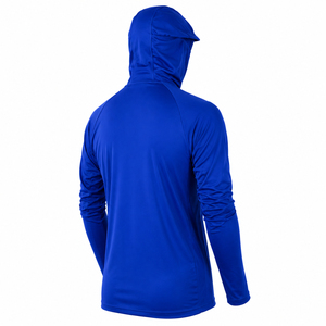 Sudadera con Capucha Azul de Manga Larga para Hombre, Color Sólido, Protección UV, para Pesca al Aire Libre, UPF 50, Camisa de Poliéster Transpirable - Product Image 3