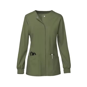 Blouses médicales personnalisables avec logo et couleurs, vêtements de travail médicaux, prix de gros, coupe ajustée, mélange de spandex, blouses médicales en gros - Product Image 2