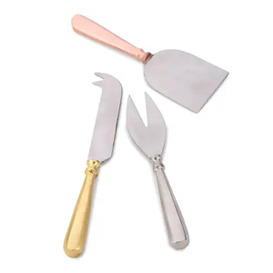 Handcrafted 3-Piece Brass <b>Cheese</b> Spreader <b>Set</b> with Enameled Handle Elegant for Serving Parties Weddings and Dinner Events - Product Image 3