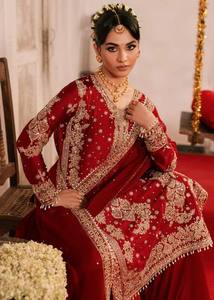 Ensemble de Soirée en Soie Romaine Premium, Collection Palazzo en Soie Romaine au Charme Royal, Ensemble 3 Pièces en Soie Romaine Élégant avec Fils et Paillettes - Product Image 3