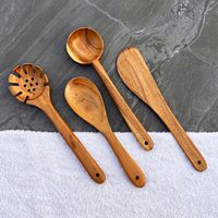 Ensemble de cuillères et spatules en bois d'acacia pour servir les pâtes, ustensiles de cuisine en bois pour cuisiner et servir, écologiques