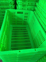 Caja de Plástico con Asa Metálica – 100% PLÁSTICO VIRGEN, Fábrica de Vietnam, Caja de Plástico Apilable, Apta para Almacenamiento de Alimentos