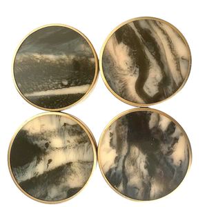 Ensemble de sous-verres en marbre écologiques de qualité supérieure, lavables et durables, sous-verres en pierre naturelle pour la décoration de la maison, sous-verres promotionnels - Product Image 1