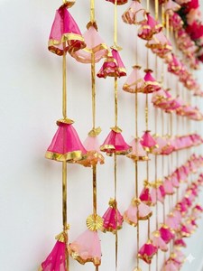 Colorful Net Gota String, haldi Mehendi Sangeet Dholki <b>Decoration</b> Hanging, Indian Pakistani <b>Wedding</b> Backdrop Decor, Diwali Decor - Product Image 3