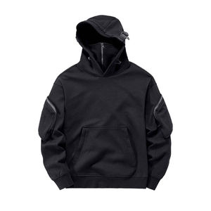 Sweat-shirt Techwear pour homme, streetwear, tactique, multi-poches, masque ninja, pull-over, cyberpunk urbain, hip hop, surdimensionné, noir - Product Image 1