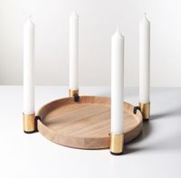 Plateau porte-bougie de l'Avent en bois, style scandinave moderne, centre de table, accent de décoration intérieure, vente chaude