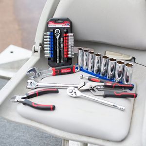 Set di Bussole Profonde da 3/8 Pollici in Acciaio al Cromo Vanadio SAE di Alta Qualità - Product Image 1