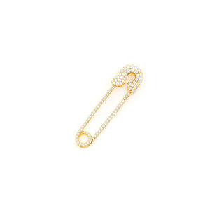 Trendy Luxurious 10K <b>Solid</b> <b>Gold</b> Safety Pin Charms <b>Pendant</b> Lab Grown Diamond Customizable Women's Jewelry for All Occasions Gifts - Product Image 1